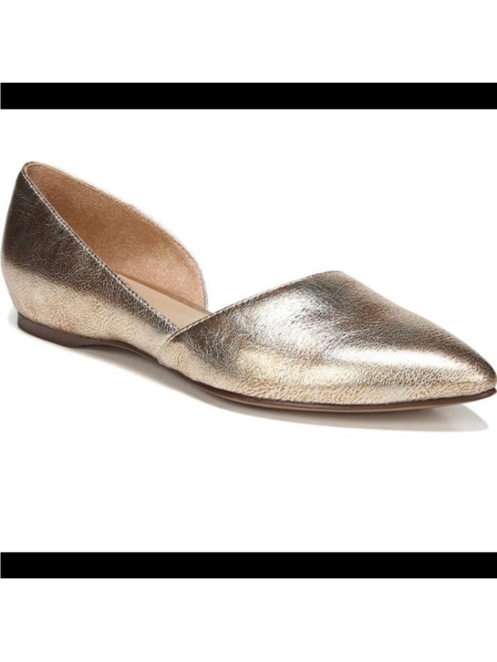 Naturalizer Samantha Sz 6 1/2M Leather Gold Flats